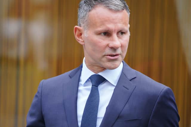Ryan Giggs arriving at Manchester Crown Court.