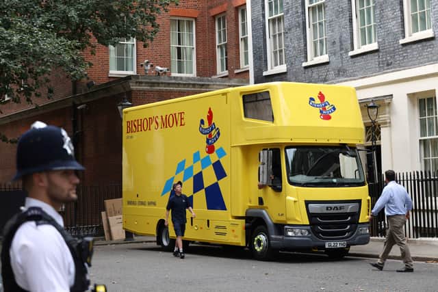 Moving vans have been spotted outside Number 10 Downing Street as Boris Johnson prepares to vacate the official residence. (Credit: Getty Images)