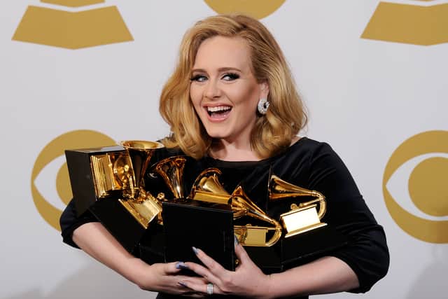 Singer Adele, winner of the GRAMMYs for Record of the Year for “Rolling In The Deep”