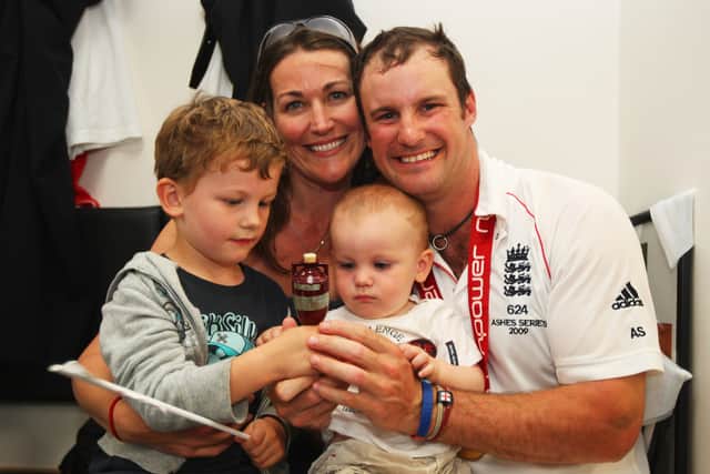 Ruth and Andrew Strauss celebrate Ashes victory in 2009