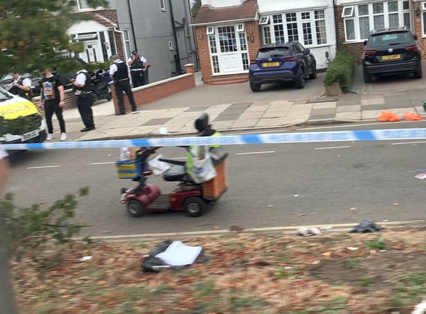 <p>A man in his 80s has been fatally knifed while riding a mobility scooter in Greenford, west London. Photo: Ronaldo Butrus</p>