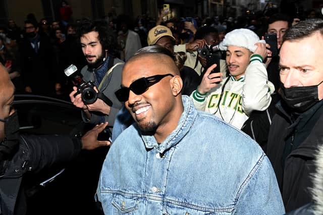 Ye attends the Kenzo Fall/Winter 2022/2023 show as part of Paris Fashion Week on January 23, 2022