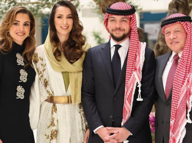 Queen Rania shared photos of the engagement on her Instagram.