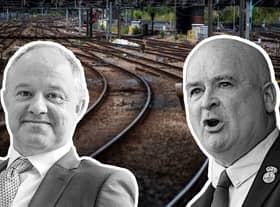 Network Rail boss Andrew Haines is one of the people sitting around the negotiating table with RMT leader Mick Lynch (images: Network Rail/Getty Images/AFP)