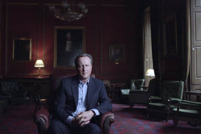 Former British Prime Minister David Cameron speaks on the documentary