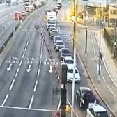 Traffic queueing after the A40 was closed due to the fatal crash in west London. Credit: TfL