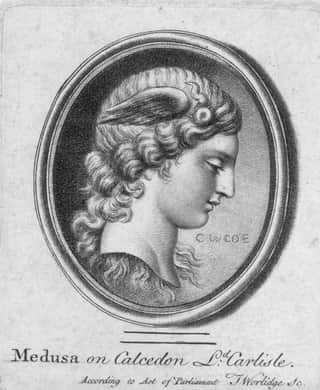 Um 1700, Medusa, eine der Gorgonen aus der griechischen Mythologie, deren Blick Menschen in Stein verwandelte und deren Kopf vom Helden Perseus abgeschlagen wurde (Photo by Hulton Archive/Getty Images)