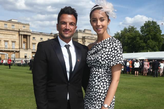 MAY 23: Peter Andre and his wife Emily Macdonagh during the annual Not Forgotten Association Garden Party at Buckingham Palace on May 23, 2016