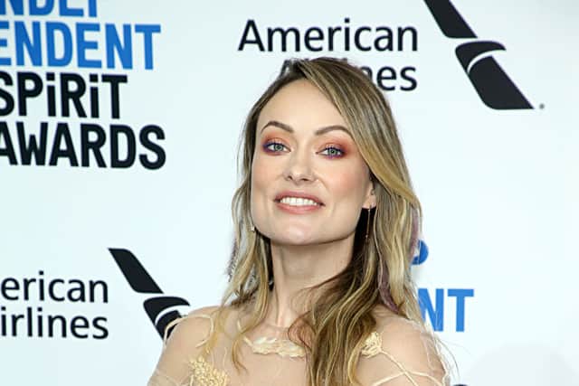 Olivia Wilde poses in the press room with the Best First Feature award for the film “Booksmart” during the 2020 Film Independent Spirit Awards on February 08, 2020 in Santa Monica, California. (Photo by Phillip Faraone/Getty Images)