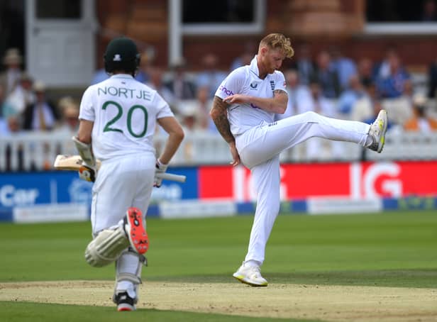 <p>A dejected Ben Stokes during South Africa’s win over England at Lord’s</p>