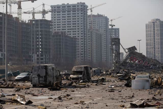 Ukraine’s capital city Kyiv was hit by missiles and shellfire in March. Credit: Getty Images