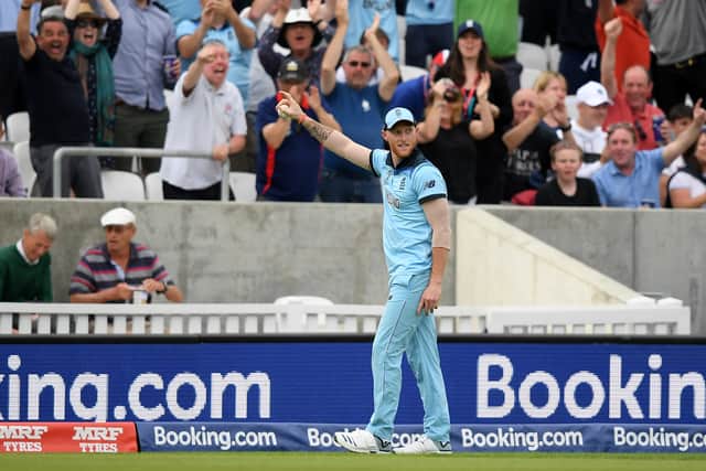 Ben Stokes celebrates “one of the greatest catches” at 2019 World Cup