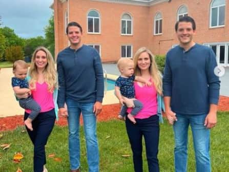 Twins Briana and Brittany, 35, and twins Josh and Jeremy Salyers, 37, are parents to one-year-olds Jax and Jett. (@salyerstwins Instagram)