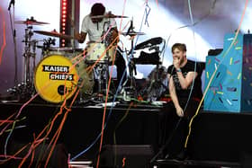 Ricky Wilson of the Kaiser Chiefs performs.  (Photo by Ian Gavan/Getty Images for Formula 1)