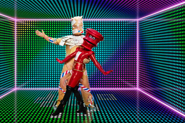 The Masked Dancer contestants Pillar and Post (Photo: ITV/Bandicoot TV)