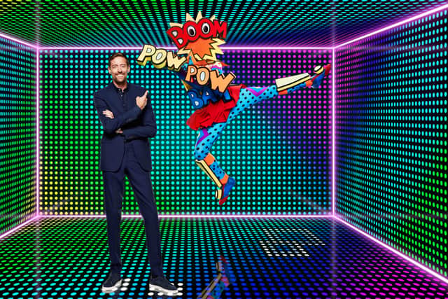 Peter Crouch and dancer Onomatopoeia - but who is behind the mask? (Photo: ITV/Bandicoot TV)