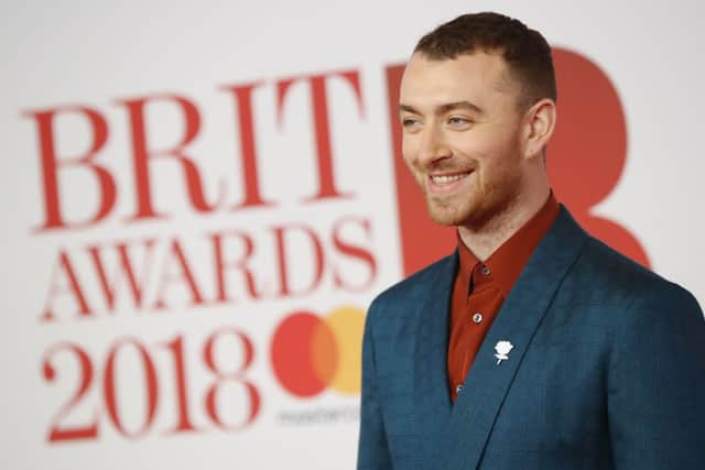 British singer-songwriter Sam Smith poses on the red carpet on arrival for the BRIT Awards 2018 in London on February 21, 2018 (Photo: TOLGA AKMEN/AFP via Getty Images)