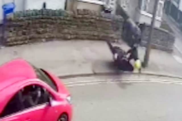 Dramatic CCTV footage of the moment an Ilkeston drug dealer crashed a motorbike causing life changing injuries to his pillion passenger. Credit: Derbyshire Police / SWNS