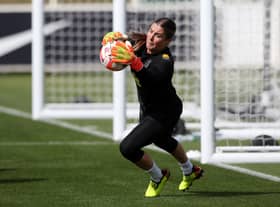 Mary Earps trains ahead of qualifying fixture against Austria