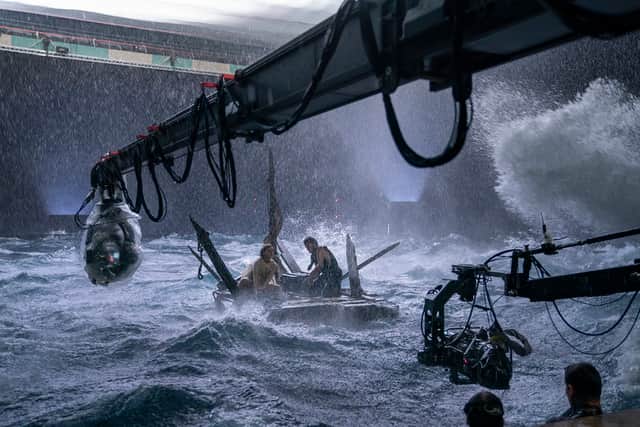 Filming for Lord of the Rings: The Rings of Power in a film studio in Auckland