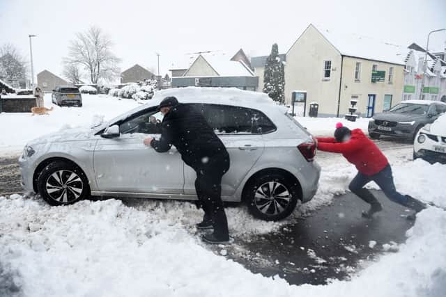 As well as severe wind and rain, major storm events often bring snow to the north of the UK (image: AFP/Getty Images)