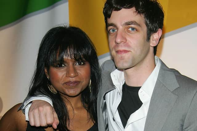 Actors Mindy Kaling and B.J. Novak attend the NBC Primetime Preview 2006-2007 at Radio City Music Hall. 