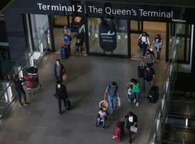 Travellers exit Heathrow Airport Terminal 2 (Pic: Getty Images)