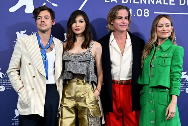 The cast of Don't Worry Darling at the Venice Film Festival without Florence. 