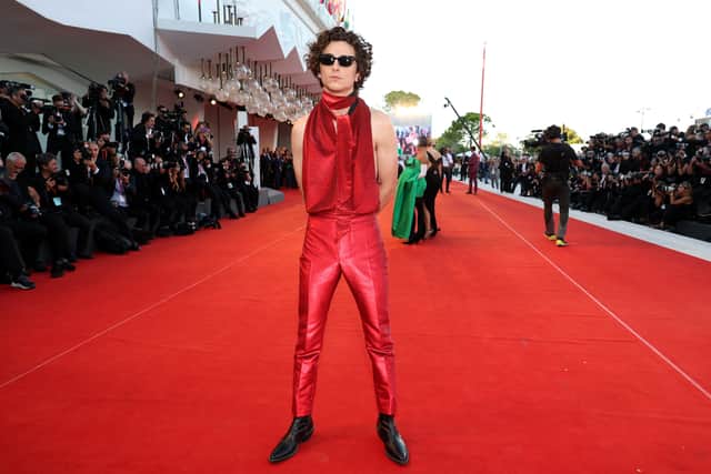 Timothee Chalamet attends the “Bones And All” red carpet at the 79th Venice International Film Festival on September 02, 2022 in Venice, Italy. (Photo by Pascal Le Segretain/Getty Images)