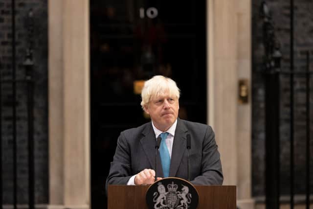 Boris Johnson gave his final address outside Downing Street earlier today. Credit: Getty Images