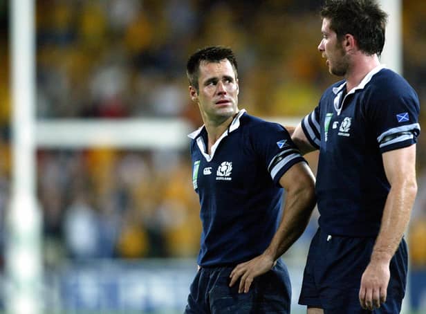 <p>Former Rugby star Kenny Logan, left, revealed his prostate cancer diagnosis earlier today</p>