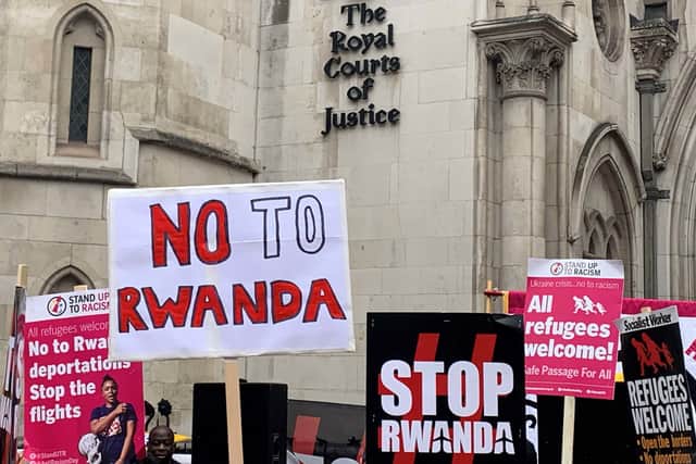 Campaigners are protesting against the Government’s Rwanda asylum policy. Credit: PA