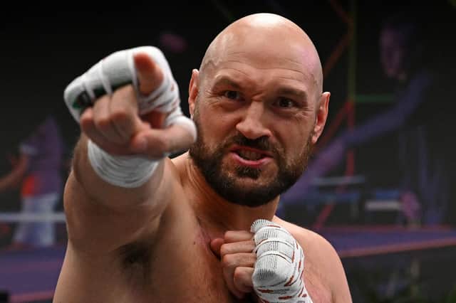 WBC heavyweight champion Tyson Fury has offered to fight Anthony Joshua. (Photo by JUSTIN TALLIS/AFP via Getty Images)
