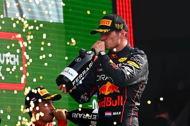 Verstappen celebrates winning Dutch Grand Prix last weekend