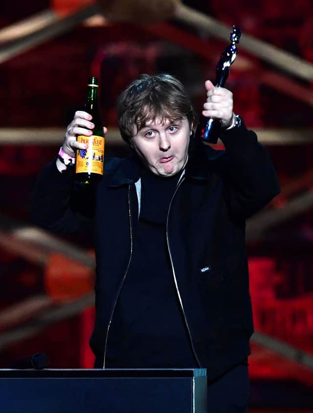 Lewis Capaldi accepts the Song of the Year Award during The BRIT Awards 2020 at The O2 Arena on February 18, 2020 in London, England. (Photo by Gareth Cattermole/Getty Images)