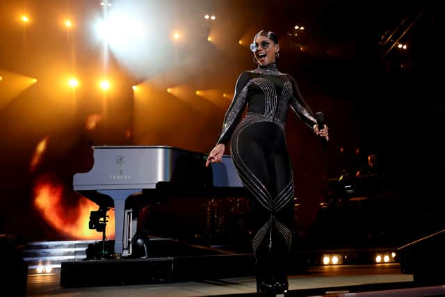 Alicia Keys performs during the ALICIA + KEYS WORLD TOUR Opener at Charlotte Metro Credit Union Amphitheatre on August 02, 2022 in Charlotte, North Carolina. (Photo by Theo Wargo/Getty Images for AK)