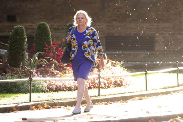 Minister for Development Vicky Ford arrives in Downing Street. (Photo by Dan Kitwood/Getty Images)