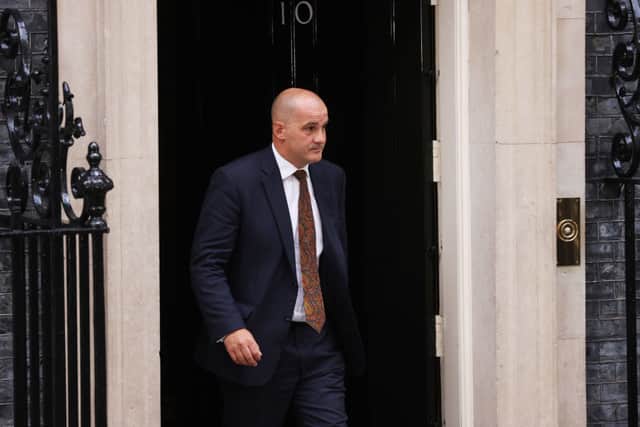 Minister without portfolio Jake Berry leaves Downing Street (Photo by Dan Kitwood/Getty Images)