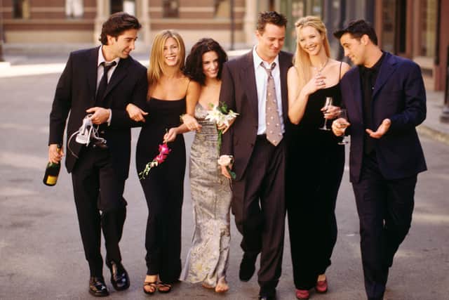 Matthew Perry, third from right, starred in hit sitcom Friends