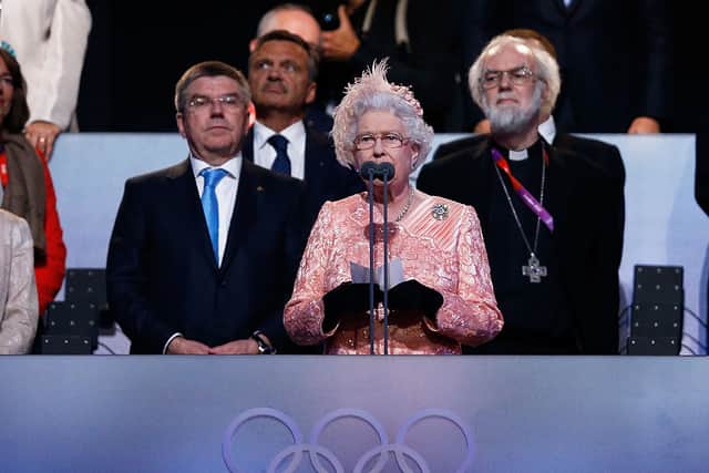 The Queen opened the 2021 London Olympics at a ceremony at the Olympic Stadium on July 27, 2012. Credit: Getty Images