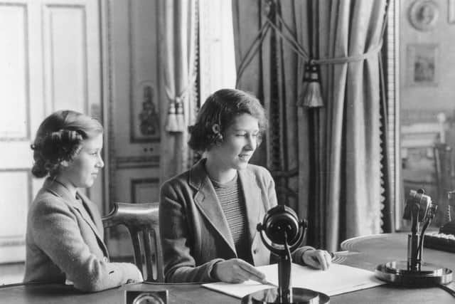 Princess Elizabeth makes her first radio broadcast in 1940, accompanied by her younger sister Princess Margaret (Credit: Getty Images)