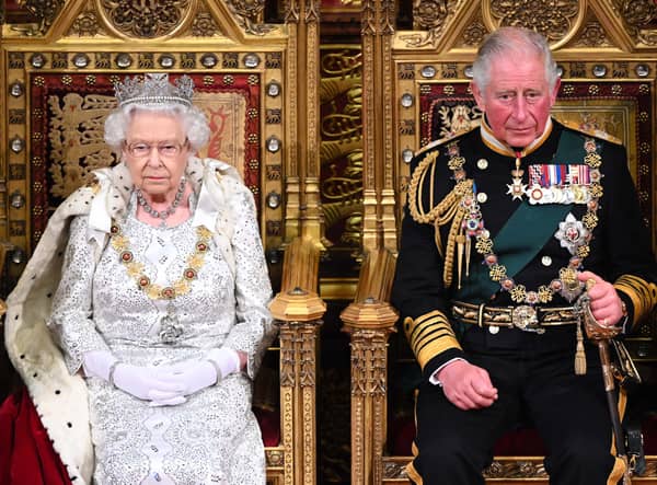 Queen Elizabeth II and Prince Charles, Prince of Wales during the State Opening of Parliament at the Palace of Westminster in 2019 (Pic: Getty Images)