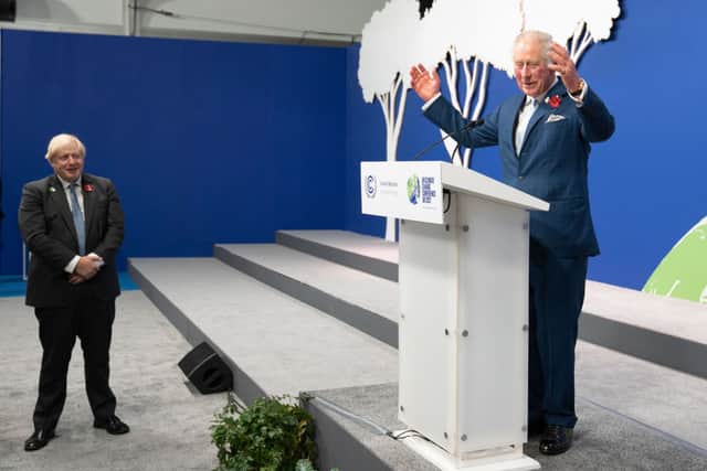 Then Prince Charles stood in for the Queen at COP26 in November 2021. Credit: Getty Images
