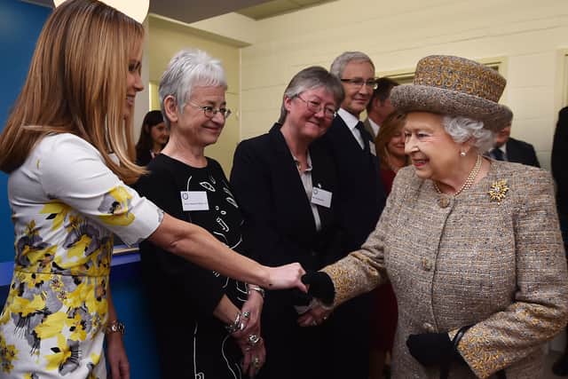 Amanda Holden meeting the Queen. 