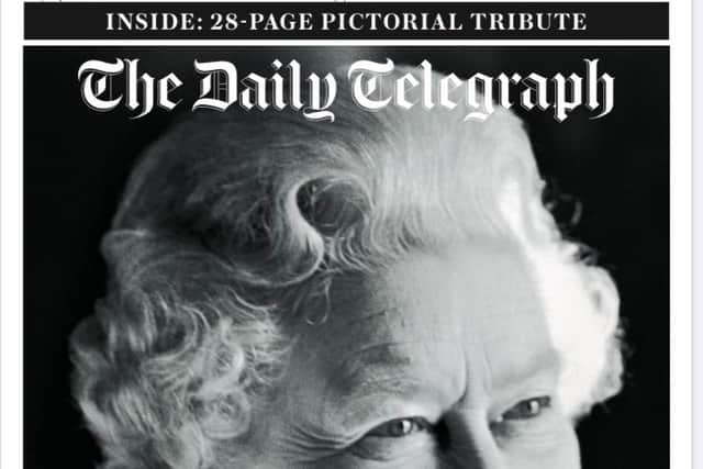 The Daily Telegraph’s front page in memory of Queen Elizabeth II. (Credit: Daily Telegraph/Twitter)