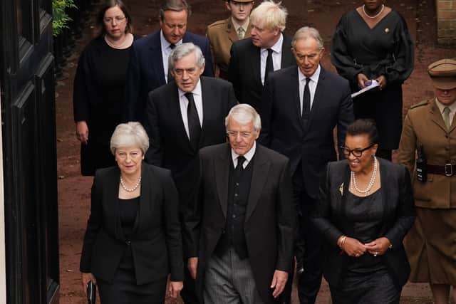 Former prime ministers arrive at the Accession Council for King Charles III to be formally proclaimed monarch. Credit: PA