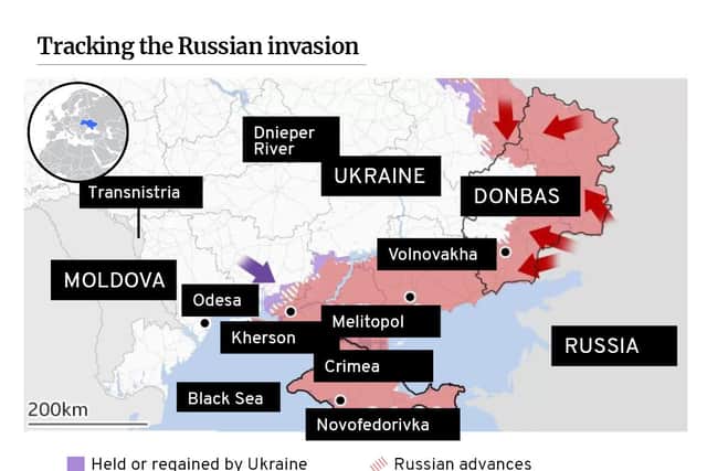 After launching an offensive near Kherson in the south in late August, Ukrainian forces are now advancing in Russian controlled parts of the Donbas in the north east of the country. Credit: NationalWorld