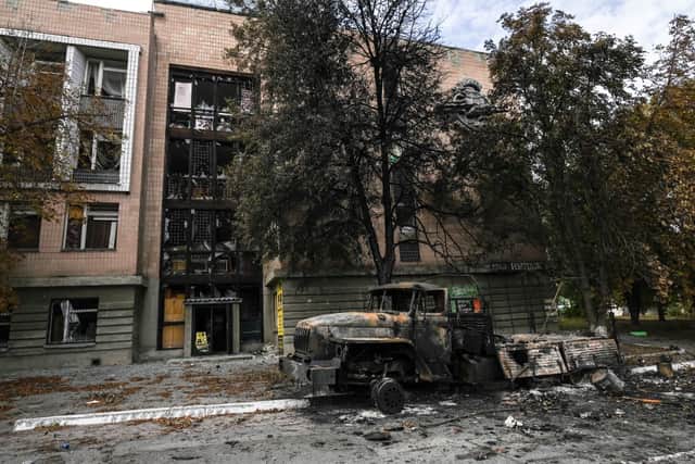 Ukrainian forces said September 10, 2022 they had entered the town of Kupiansk in eastern Ukraine, dislodging Russian troops from a key logistics hub in a lightning counter-offensive that has seen swathes of territory recaptured. (Photo by JUAN BARRETO/AFP via Getty Images)