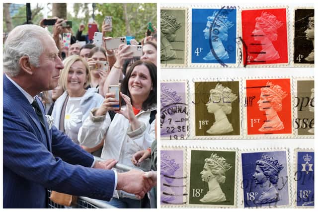 Stamps will eventually change, with King Charles III replacing the Queen (Images: Getty / Adobe)