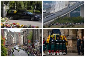 The Queen’s coffin left Balmoral Castle in Aberdeenshire on Sunday morning and made a six-hour journey to Edinburgh
